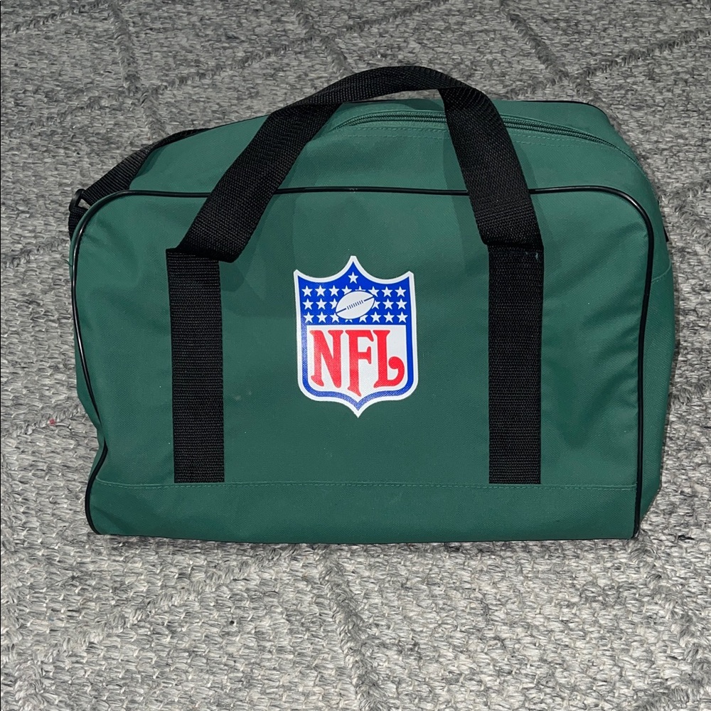 Vintage NFL Forest Green Duffel Bag with Black Straps